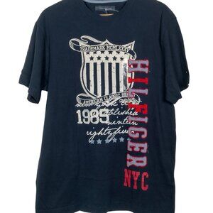 Tommy Hilfiger Shirt Men Medium Navy Blue Graphic T Short Sleeve New 2011